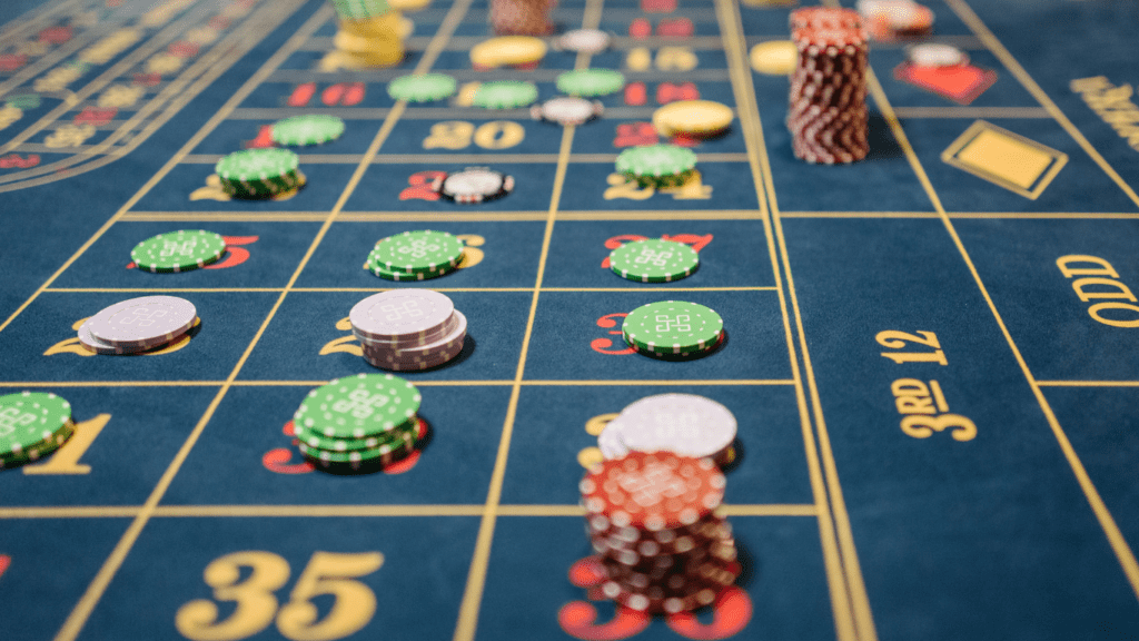 Chips on roulette Table