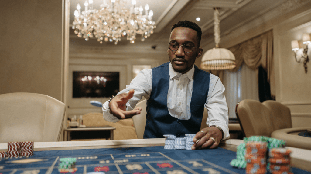 Gambler at casino table