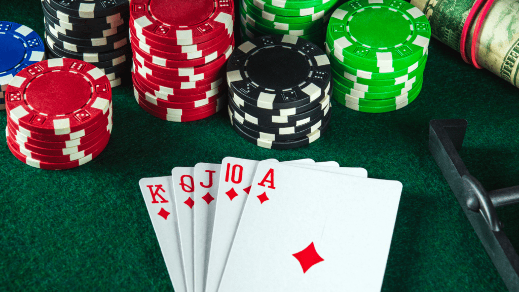 Playing cards and casino chips