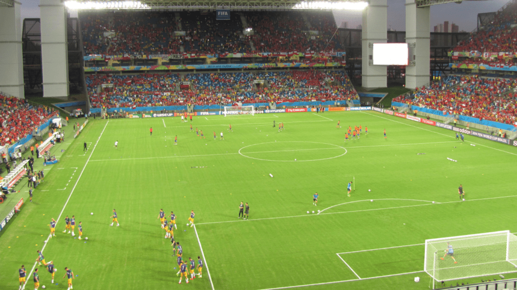 Sports stadium, playing football