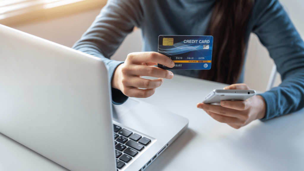 Holding a credit card for online payment 