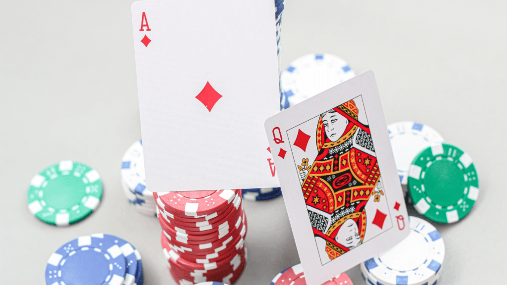 Playing cards and casino chips